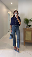 Nutre Koyu Ton Kar Yıkama Boy Fit Kesik Paça Jean
