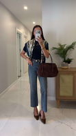 Nutre Orta Ton Mavi Kar Yıkama Boy Fit Kesik Paça Jean