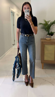 Nutre Orta Ton Mavi Kar Yıkama Boy Fit Kesik Paça Jean