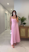 Otilla Pembe Askılı Astarlı Elbise