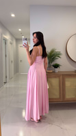 Otilla Pembe Askılı Astarlı Elbise