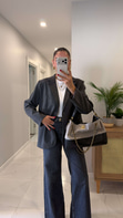 Owers Gri Oversize Blazer Ceket