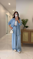 Patika Mavi Gömlek Pantolon Denim Takım
