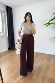 Perla Bordo Premium Kemerli Pantolon