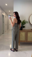 Pihola Haki Halter Yaka Yelek Pantolon Takım