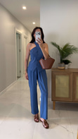 Pihola Mavi Halter Yaka Yelek Pantolon Takım
