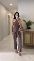 Pihola Vizon Halter Yaka Yelek Pantolon Takım