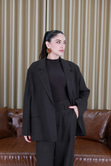 Portekiz Kahve Çizgili Blazer Pantolon Takım