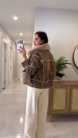 Potrez Camel Kürk Detaylı Süet Mont