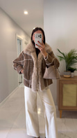Potrez Camel Kürk Detaylı Süet Mont