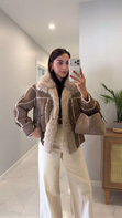 Potrez Camel Kürk Detaylı Süet Mont