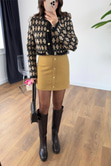 Pusina Camel Gold Düğmeli Etek