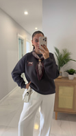 Ravix Antrasit Gold Toka Detaylı Fularlı Sweat
