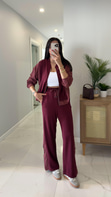 Rendry Bordo Paraşüt Detaylı Kapüşonlu Pantolon Takım