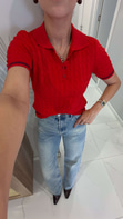 Roden Kırmızı Polo Yaka Kısa Kollu Triko