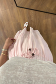 Rodi Pembe Boncuk Detaylı Astarlı Etek