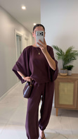 Sanira Mürdüm Bluz Şalvar Pantolon Takım
