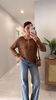 Senna Camel Düğmeli Triko