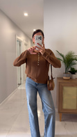 Senna Camel Düğmeli Triko