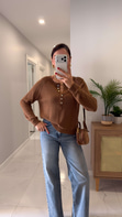 Senna Camel Düğmeli Triko