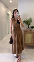 Sodden Kahve Kuşaklı Gömlek Elbise