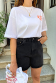Siyah Mom Şort