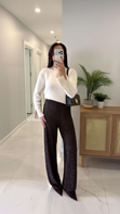 Stars Kahve Astarlı Simli Pantolon