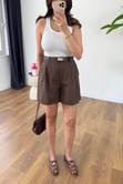 Summer Kahve Keten Şort
