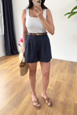 Summer Lacivert Keten Şort