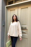 Ekru Basic Sweatshirt