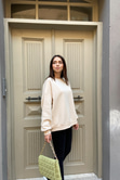 Ekru Basic Sweatshirt