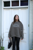 Haki Yazı İşlemeli Sweatshirt