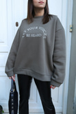 Haki Yazı İşlemeli Sweatshirt
