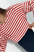 HM Kırmızı Beyaz Çizgili Sweatshirt