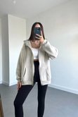 Vizon Fermuar Detaylı Sweatshirt