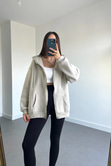 Vizon Fermuar Detaylı Sweatshirt