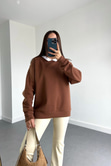 ZR Kahverengi Bebe Yaka Sweatshirt