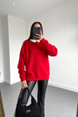 ZR Kırmızı Bebe Yaka Sweatshirt
