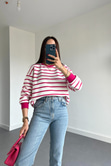 ZR Pembe Çizgili Sweatshirt