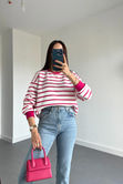 ZR Pembe Çizgili Sweatshirt