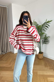 ZR Pulpy Kırmızı Çizgili Sweatshirt