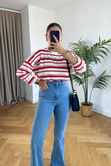 ZR Pulpy Kırmızı Çizgili Sweatshirt