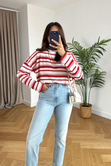 ZR Pulpy Kırmızı Çizgili Sweatshirt