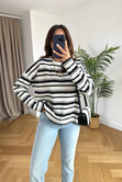 ZR Pulpy Siyah Çizgili Sweatshirt