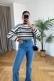 ZR Pulpy Siyah Çizgili Sweatshirt