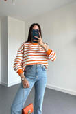 ZR Turuncu Çizgili Sweatshirt