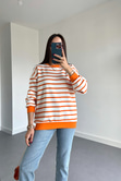 ZR Turuncu Çizgili Sweatshirt