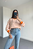 ZR Turuncu Çizgili Sweatshirt