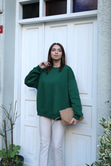Zümrüt Yeşili Basic Sweatshirt