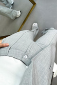 Açık Gri Çizgili Premium Blazer Pantolon Takım